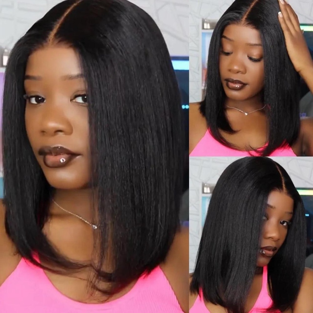 Black Straight Bob Wig - Sleek Women's Hairpiece